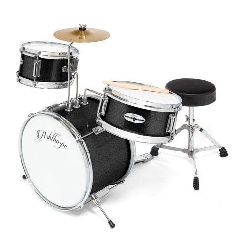 3-Piece Beginner Drum Set with Brass Cymbals
